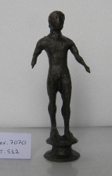 Statuetta di bronzo con personaggio maschile nudo