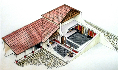 Ricostruzione grafica di una domus romana