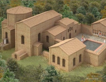 Ricostruzione 3D dell'impianto termale della Villa di Teodorico a Galeata - Riproduzione vietata, propriet Universit degli Studi di Bologna