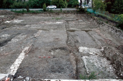 L’area di scavo 2017, sullo sfondo la via Emilia