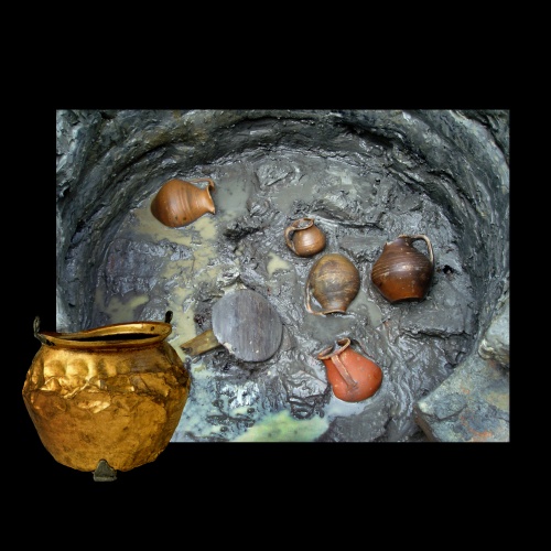 materiali in corso di scavo