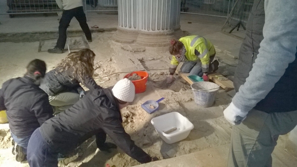Studenti all’opera sullo scavo della Basilica di S. Colombano a Bobbio