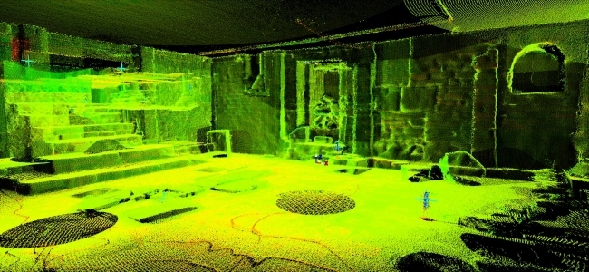 scansione assonometrica della cripta (foto Enea)